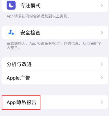 衢江苹果15服务维修分享iPhone15如何开启App隐私报告